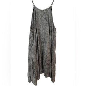 Bella Dahl Gray Snakeskin Tank Mini Swing Dress Women’s Size Medium
